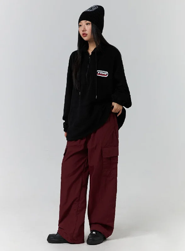 Amazing Value Terry Middle Waist Solid Pocket Cargo Pants (UNISEX) CD329