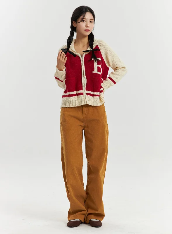 Steal Deal Corduroy Mid-Waist Solid Straight Pants OD320
