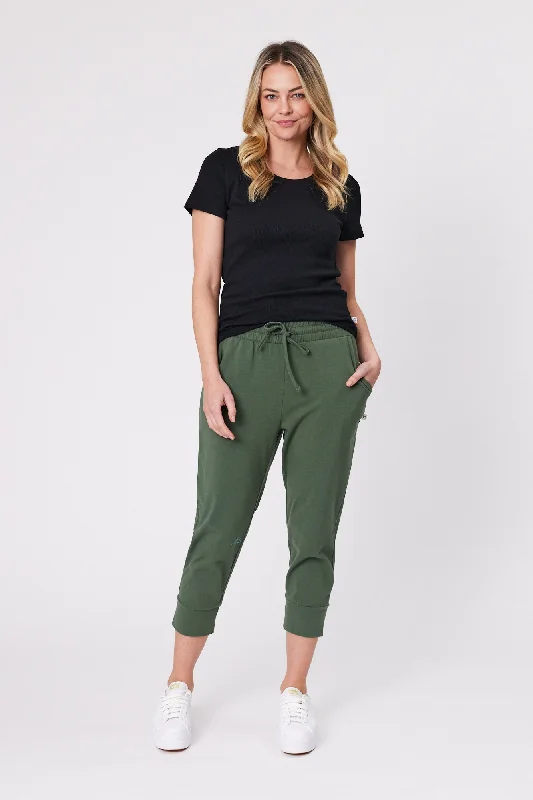 Weekend Specials to Delight Shine On Essentials Cotton Elastane Jogger Khaki