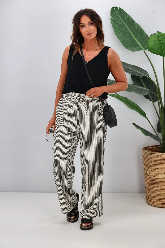 Act Fast Shine On Label Ravi Wide Leg Pants Stripe