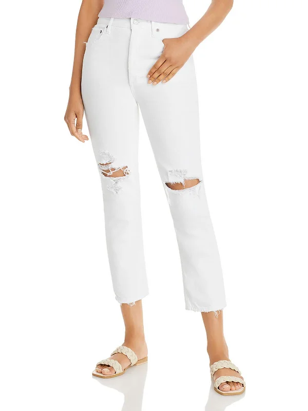 Weekend Deal Womens Denim Distressed Cropped Jeans