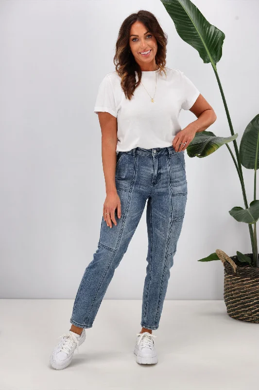 Clearance Sale Shine On Label Hudson Utility Straight Jean Washed Blue