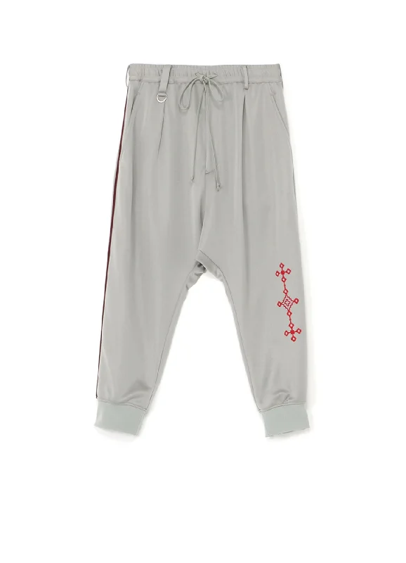 Crazy Deals PE/SMOOTH JERSEY GEOMETRIC PATTERN EMBROIDERY SIDE TAPE LINE SAROUEL RIB PANTS