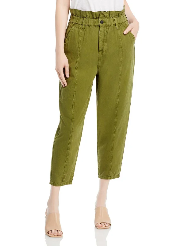 Buy Now Womens Smocked Waistband High Rise Straight Leg Pants