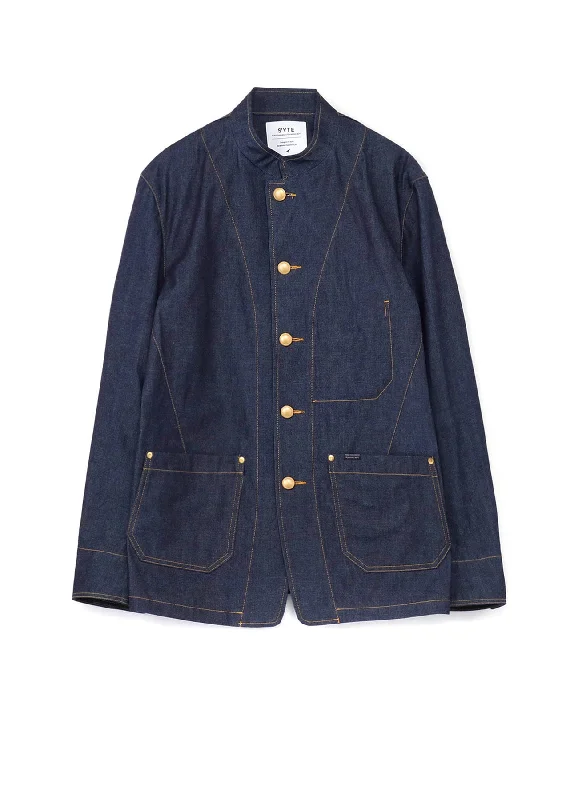 Stock Up 10 OZ DENIM STAND COLLAR COVERALLS JACKET