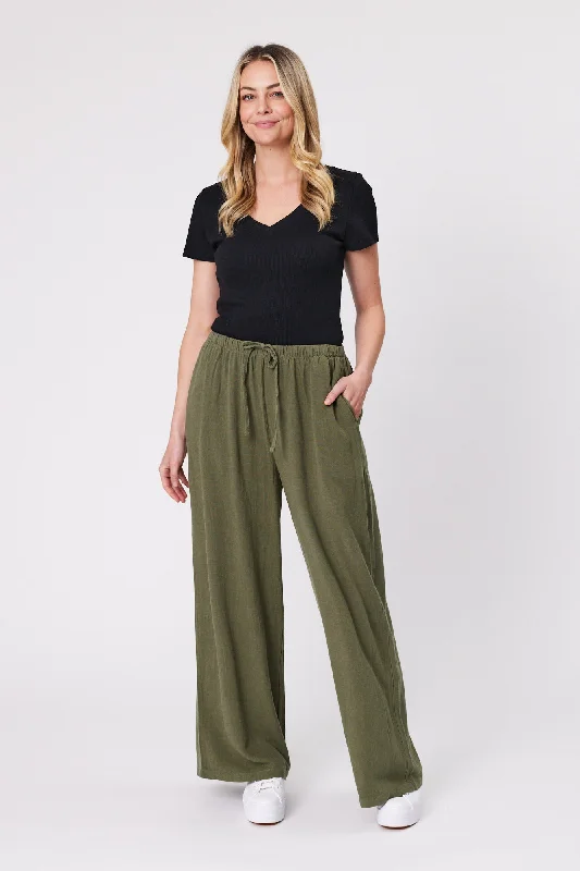 Weekend Savings Fiesta Shine On Essentials Woven Pant Khaki