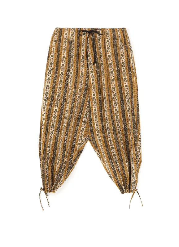 Sale Event INDIAN BLOCK PRINT FLOWER PATTERN ONE TUCK DRAW STRING PANTS