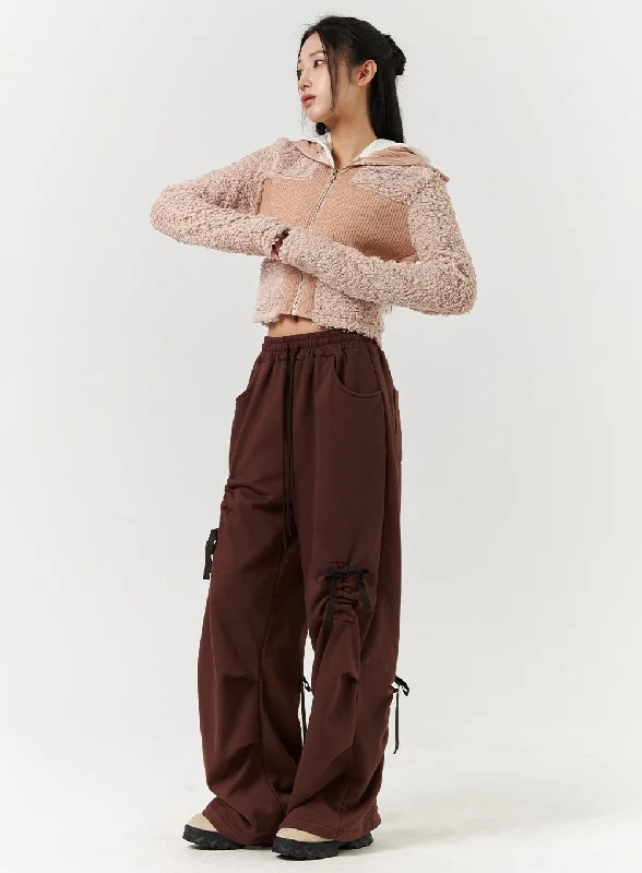 One-Day Only Knotted Solid High Waist Wide Leg Trousers CD322