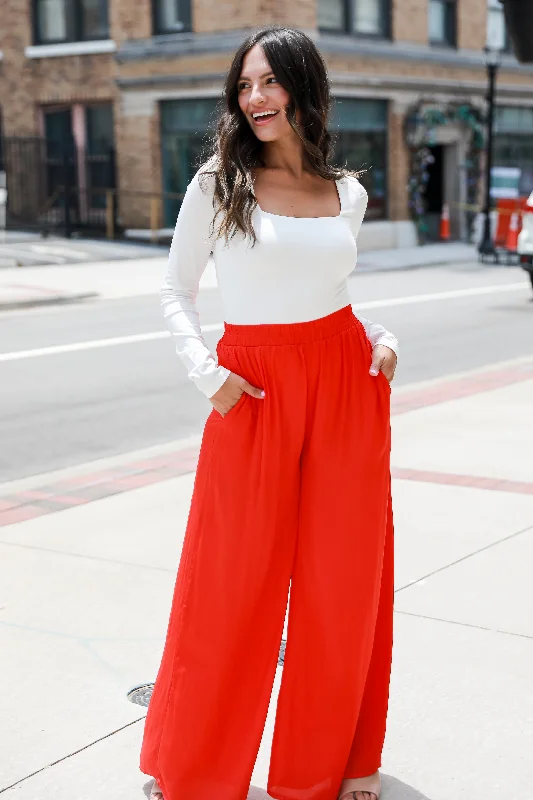 Exclusive Preview FINAL SALE - Chic Influence Satin Wide Leg Pants