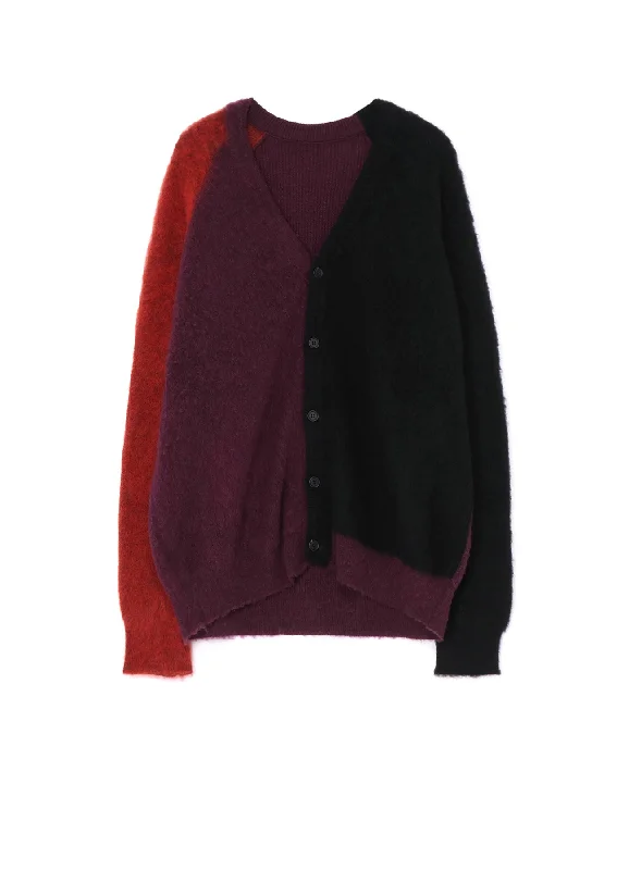Value Pack COLOR PANELING MOHAIR CARDIGAN