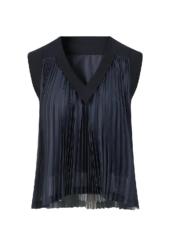 Limited Availability Ace Sleeveless Pleated Top