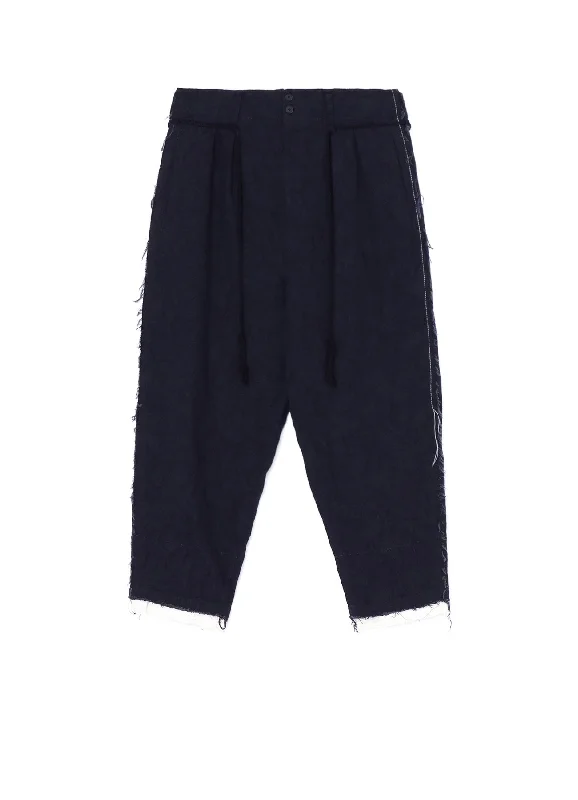 Price Slash PAISLEY PATTERN JACQUARD CUT-OUT DESIGN TASSEL STRING 2-TUCK PANTS