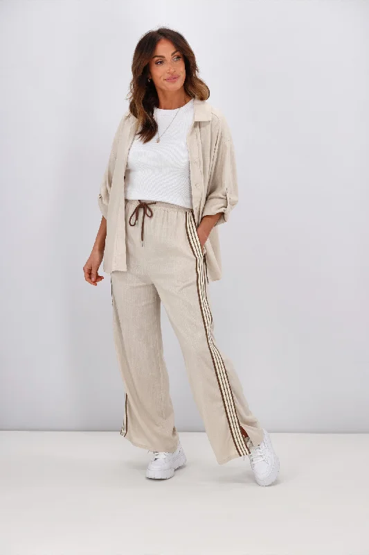 Super Deal Label of Love Nova Stripe Pant Beige