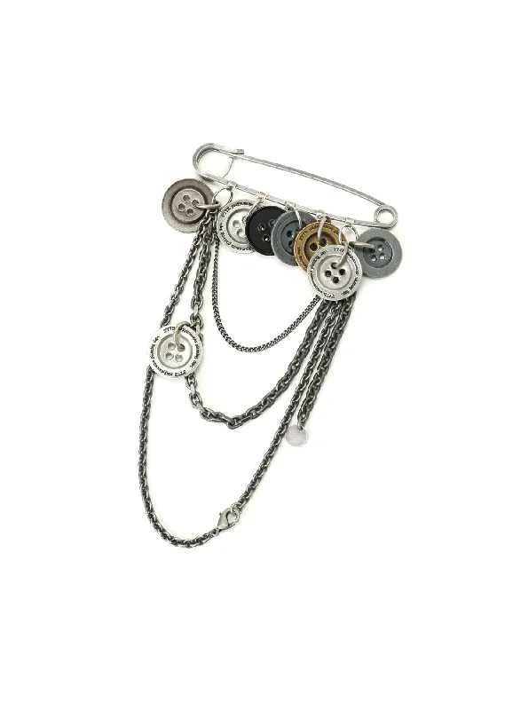 Low Cost BRASS MULTI-BUTTON BROOCH