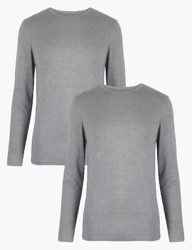 Weekend Deals That Impress 2 Pack Heatgen™ Cotton Long Sleeve Thermal Tops