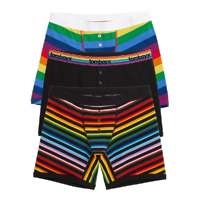 Early Access 6" Fly Boxer Briefs 3-Pack - Rainbow Stripes