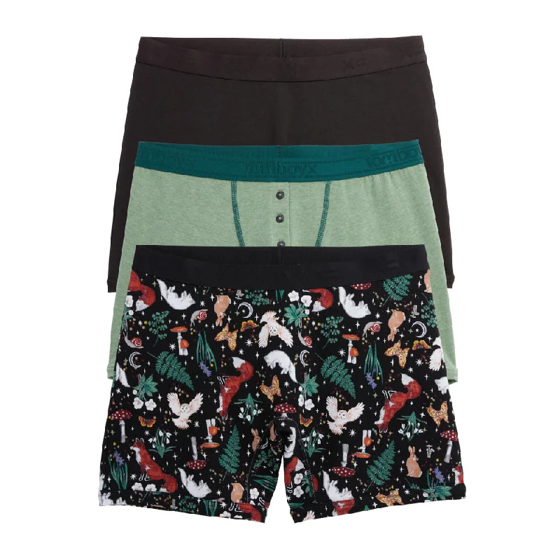 Stock Clearance 6" Boxer Briefs 3-Pack - Woodland Tapestry
