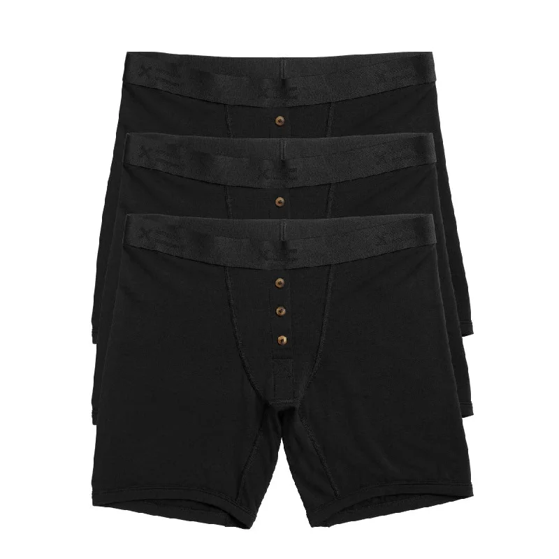 Take Action 6" Fly Boxer Briefs 3-Pack - TENCEL™ Modal Black