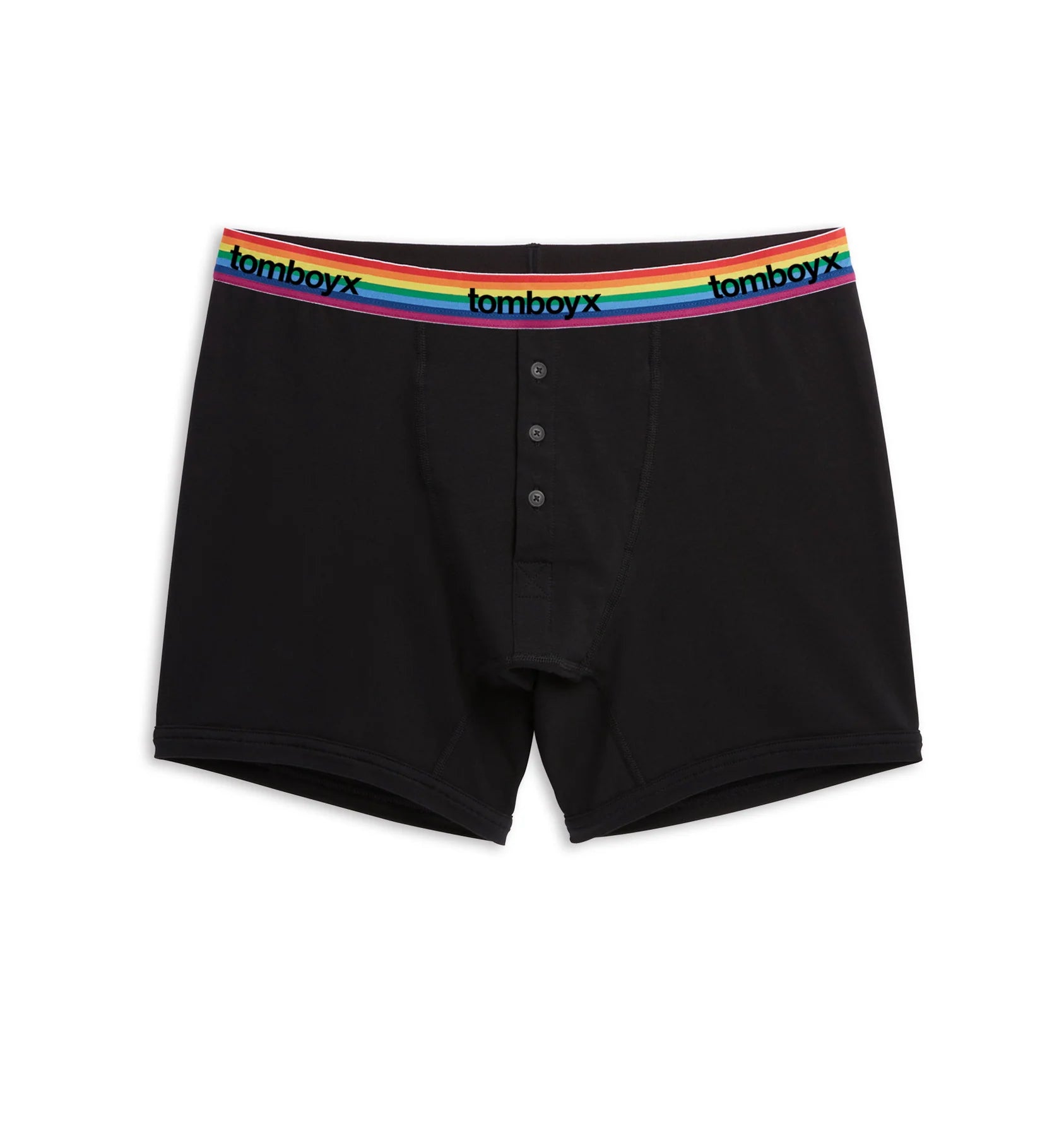 Overstock Clearance 6" Fly Boxer Briefs - Black Rainbow Logo