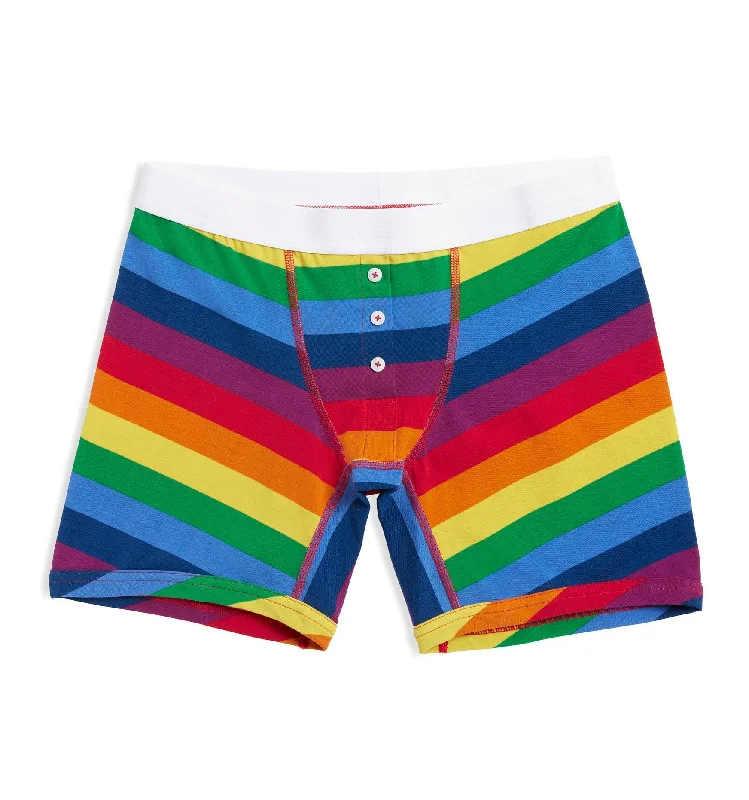 Crazy Deal 6" Fly Boxer Briefs - Rainbow Pride Stripes