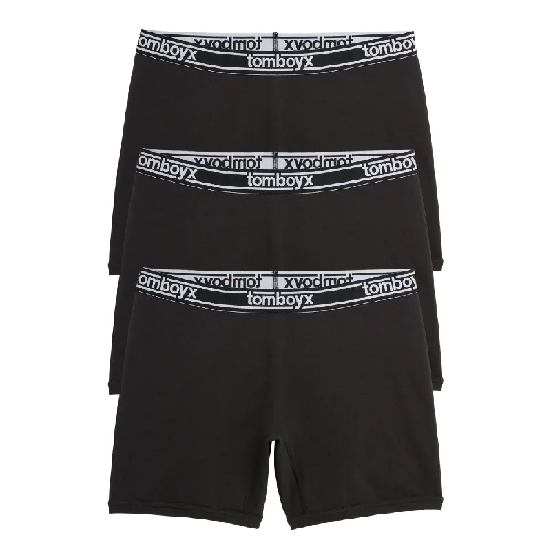 Weekend Deal 6" No Fly Boxer Briefs 3-Pack - Cotton Black Logo