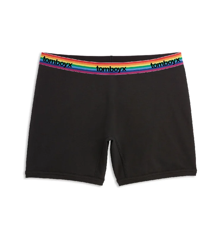 Weekend Wonders Await! 6" No Fly Boxer Briefs - Black Rainbow Logo