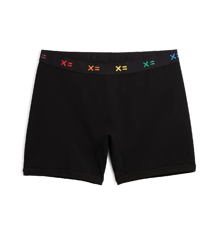 Markdown Sale 6" No Fly Boxer Briefs - Black X= Rainbow