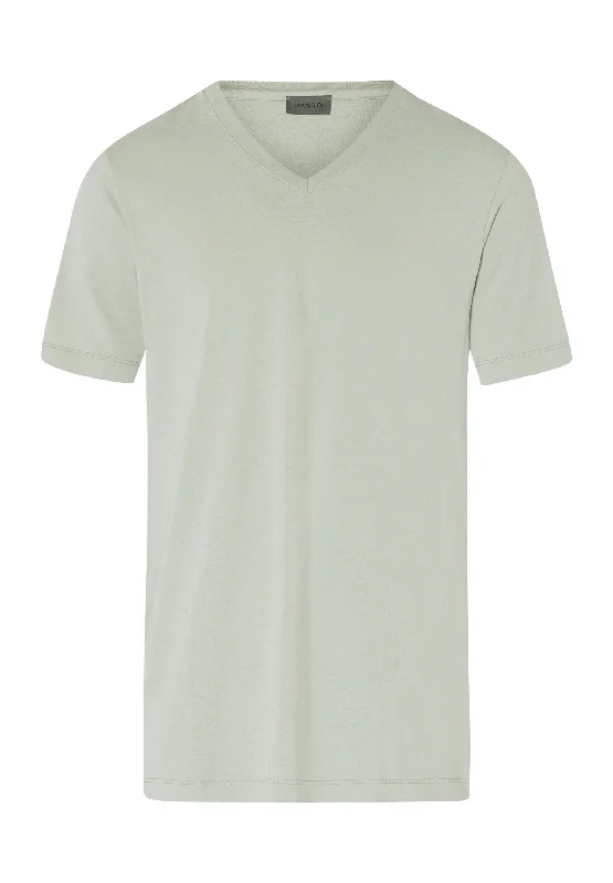 Living Shirts Jersey Cotton V-Neck T-Shirt | Mineral Green 75051-2168