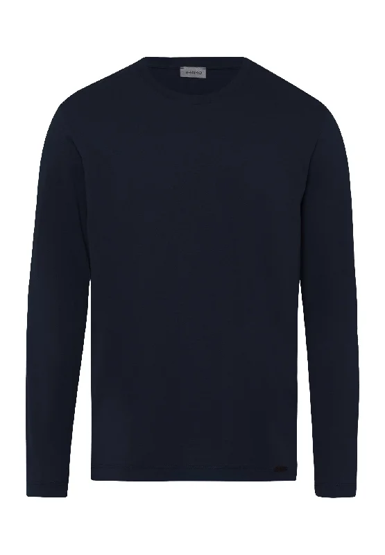 Living Shirts Cotton Crew Neck Top | Deep Navy 75053-1610