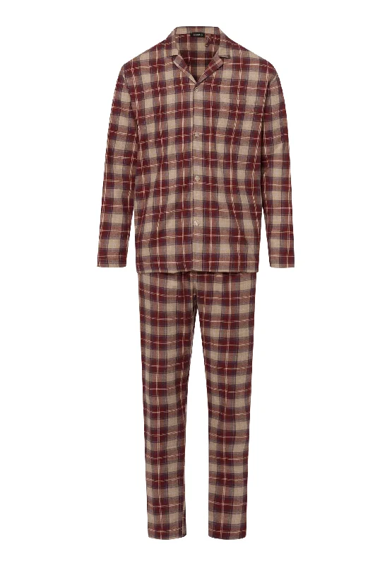 Cozy Comfort Cotton Flannel Button Front Pajama Set | Homey Check 75724-2388