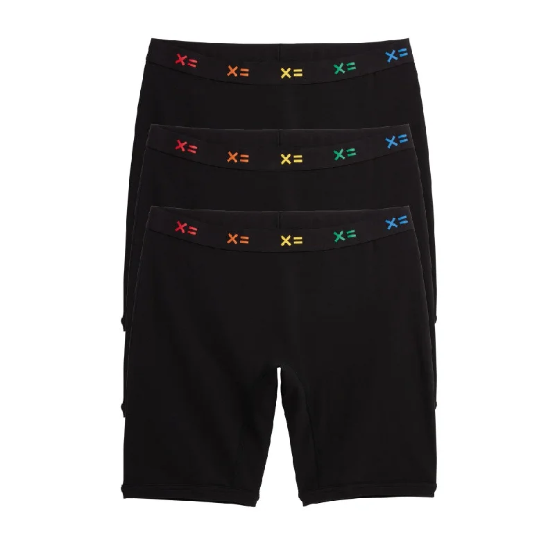 Low Price 9" Boxer Briefs 3-Pack - Cotton Black X= Rainbow