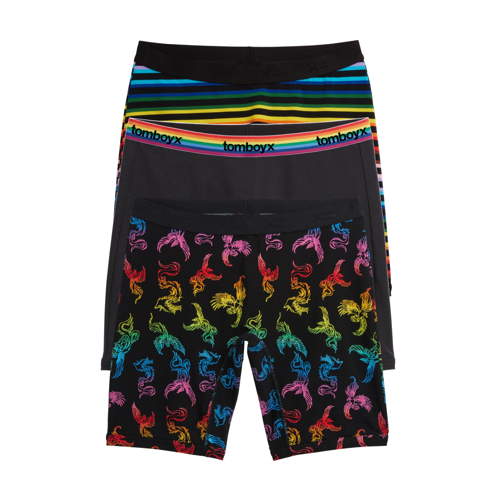 Low Cost 9" Boxer Briefs 3-Pack - Rainbow Phoenix