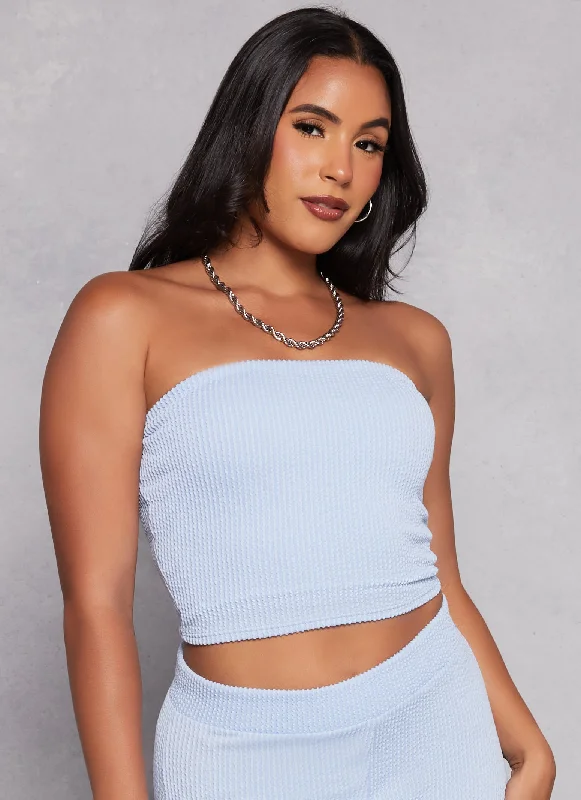 Grand Opening Sale Rib Knit Cropped Tube Top