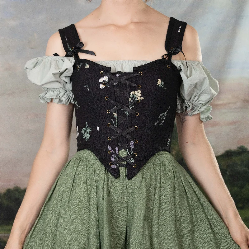Stock Up Black Wildflower Corset Top