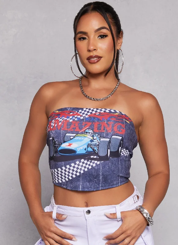 Early Bird Discount Amazing Racecar Graphic Tube Top
