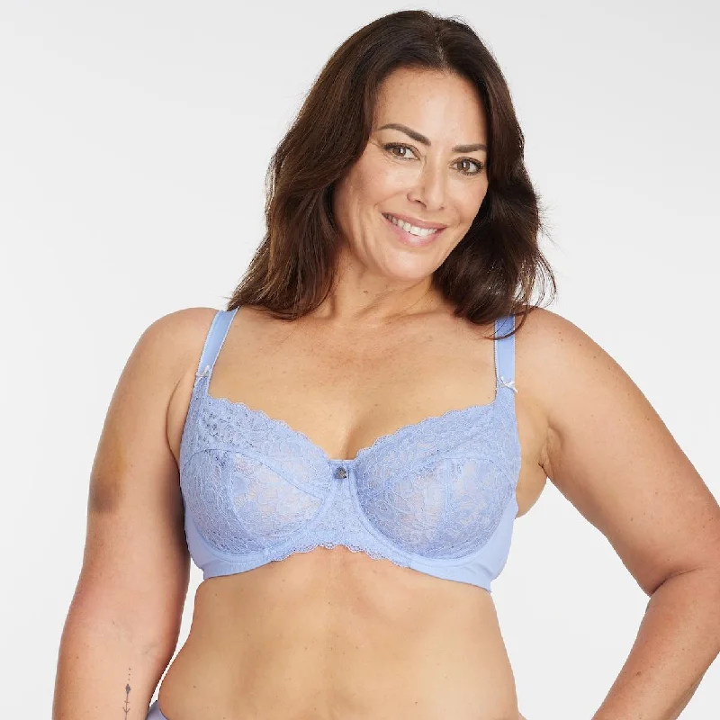 Buy Now Contrast Lace Full Cup Bra - Lavender Lustre