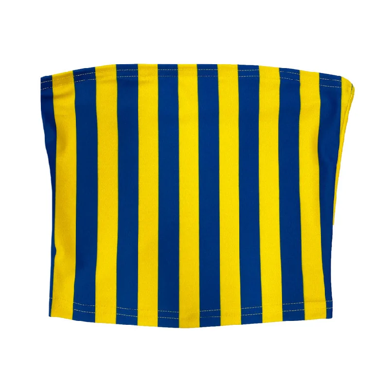Epic Deals Blue & Yellow Striped Tube Top