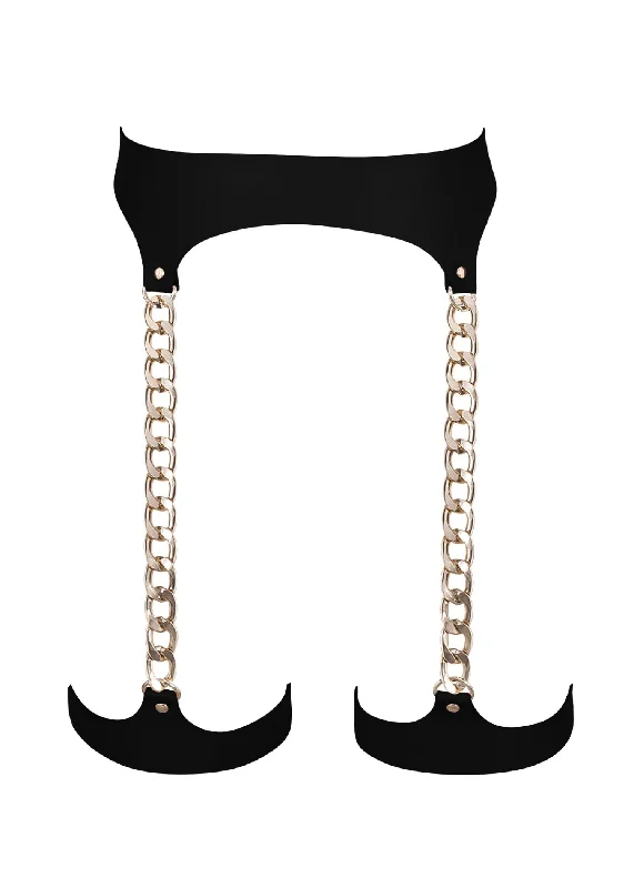 Don't Wait Lotus Thigh Harness (Black/Gold)