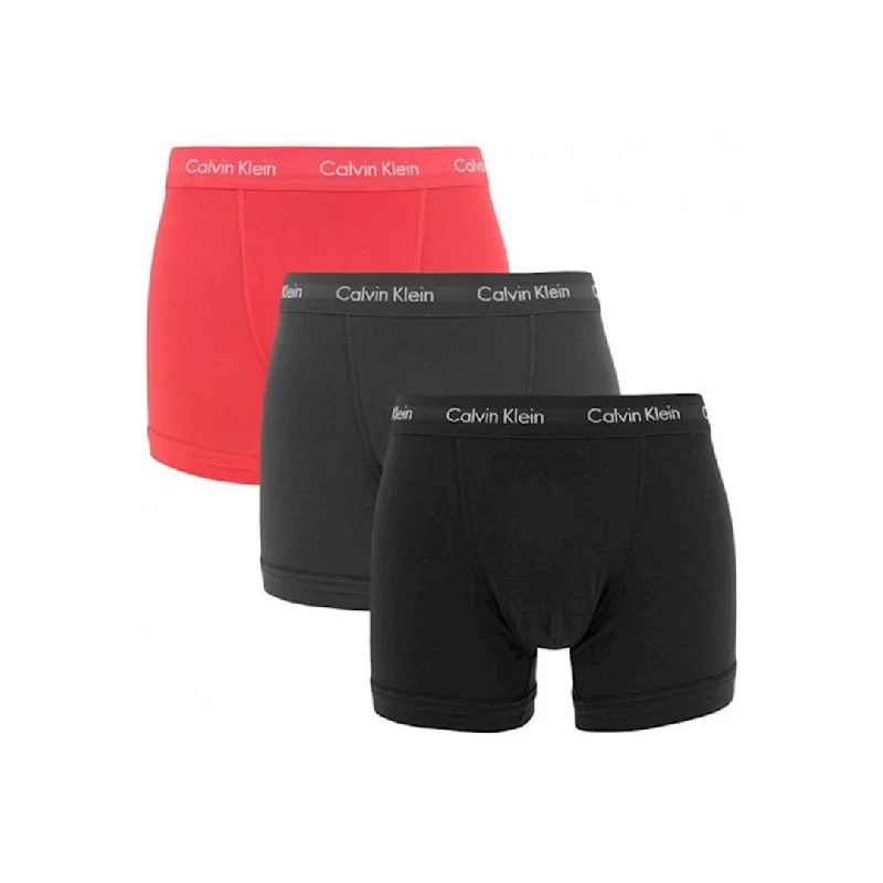 Sale Alert Calvin Klein Modern Cotton Stretch 3 Pack Black/Red Trunks