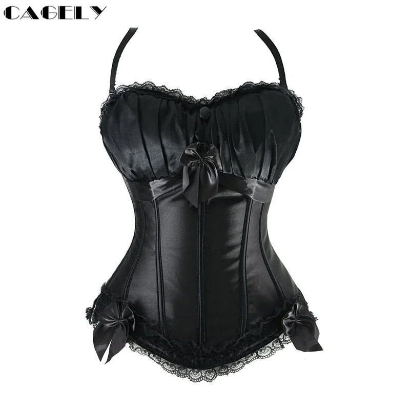 Make Your Weekend Count with Savings Classic Gothic Black Steampunk Corset Top Satin Dobby Lace Faux Leather Bustier Sexy Corselet Bodyshaper Clothing Plus Size Make Your Weekend Count with Savings Classic Gothic Black Steampunk Corset Top Satin Dobby Lace Faux Leather Bustier Sexy Corselet Bodyshaper Clothing Plus Size