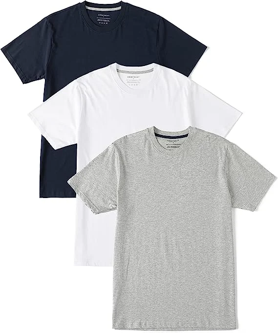 Grey Melange and White and Navy