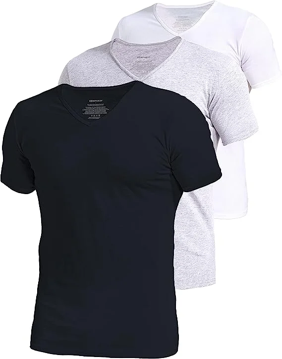 Instant Discount Comfneat Men's 3-Pack Undershirts Stretchy Cotton Spandex T-Shirts V-Neck Shirts for Men Instant Discount Comfneat Men's 3-Pack Undershirts Stretchy Cotton Spandex T-Shirts V-Neck Shirts for Men