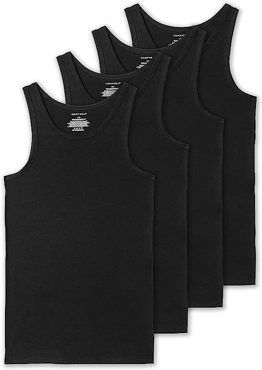 Stock Clearance Comfneat Men's 4-Pack Big & Tall Tight Fit A-Shirts Tank Tops Sleeveless Undershirts Stretchy Cotton Spandex Base Layers Stock Clearance Comfneat Men's 4-Pack Big & Tall Tight Fit A-Shirts Tank Tops Sleeveless Undershirts Stretchy Cotton Spandex Base Layers