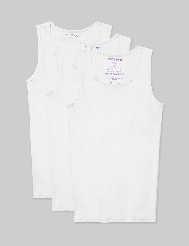Discount Extravaganza Cool Cotton Tank Stay-Tucked Undershirt (3-Pack)