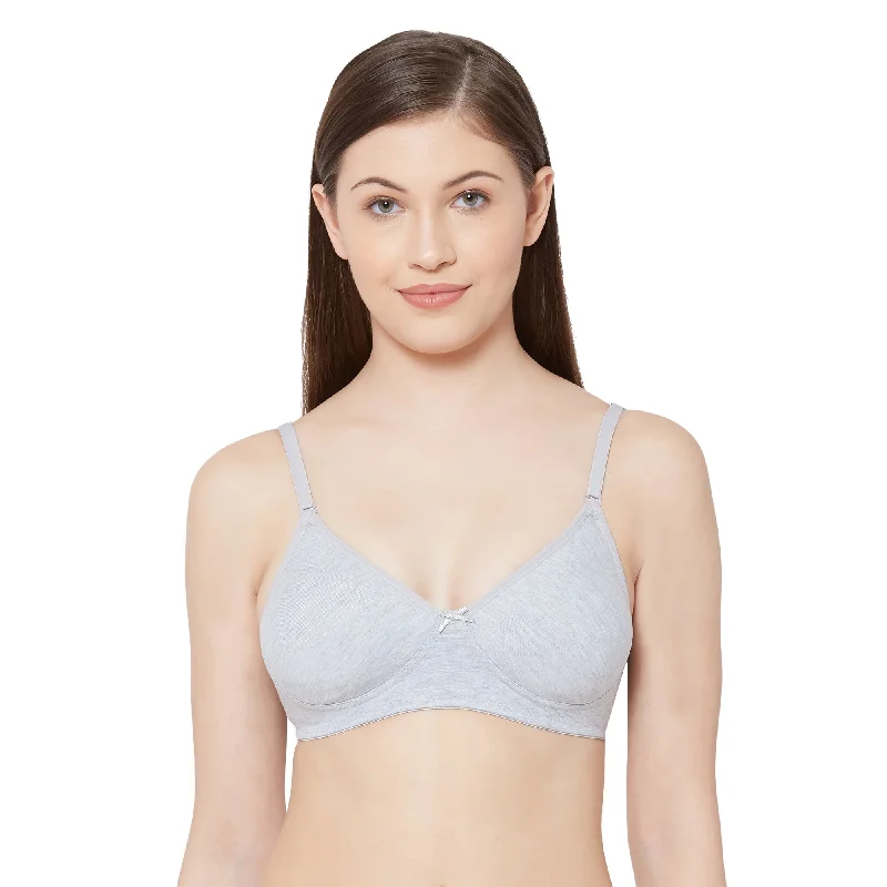 Members Only 1030-Cotton Basics Plain Soft Padded T-Shirt Bra Grey