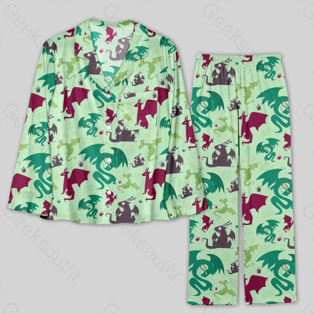 D&D Dragons Pistachio Green Pajamas Set