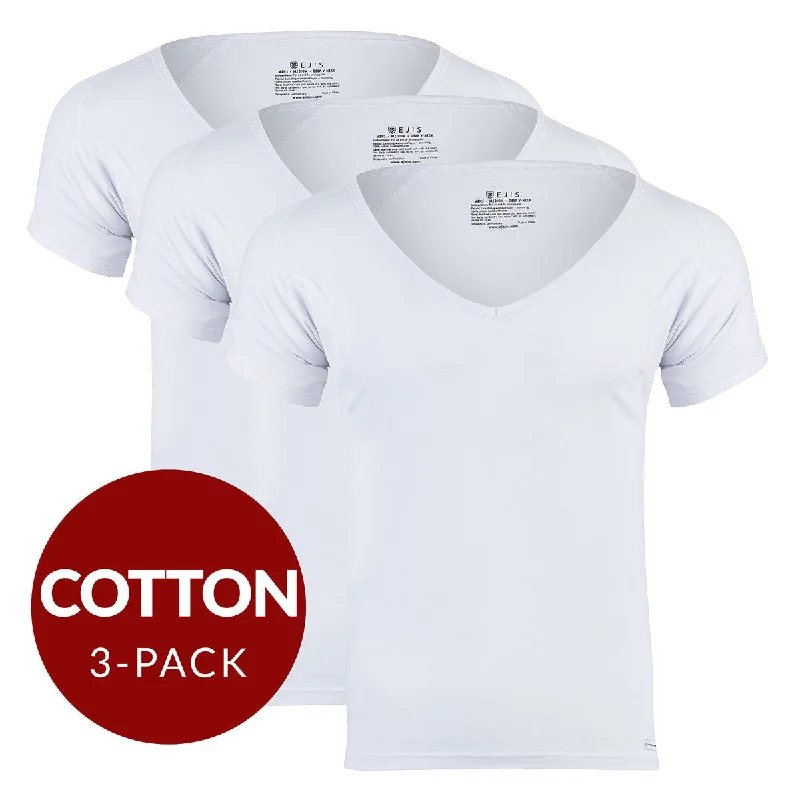 Price Rollback Deep V Cotton Sweat Proof Undershirt For Men - White 3-Pack