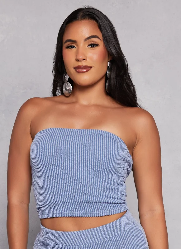 Get It Before It’s Gone Rib Knit Cropped Tube Top