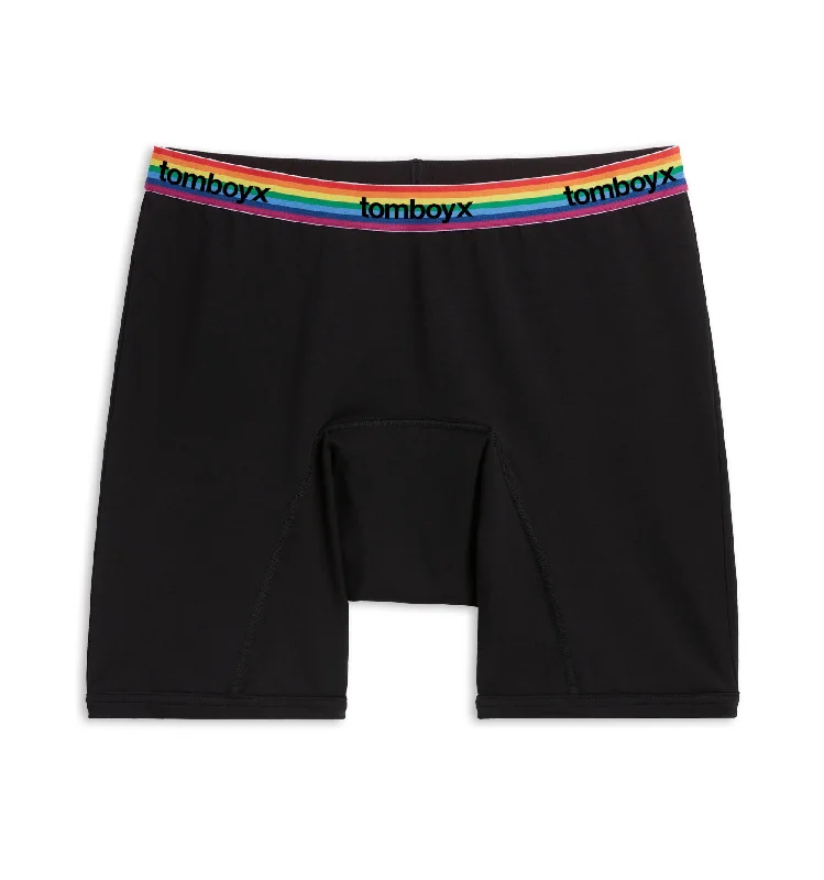 Weekend Shopping Extravaganza First Line Period 9" Boxer Briefs - Black Rainbow Logo