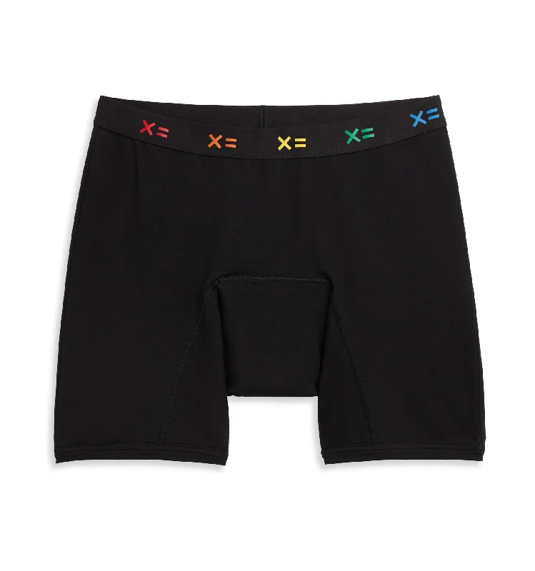 Weekend Offers You Can't Ignore First Line Period 9" Boxer Briefs - Black X= Rainbow